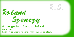 roland szenczy business card